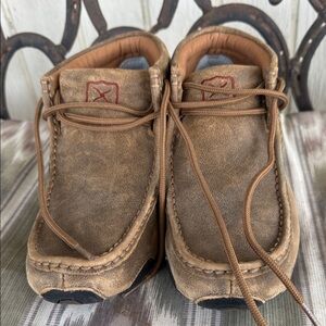 Twisted X Tan Brown Suede Slip-On Loafers